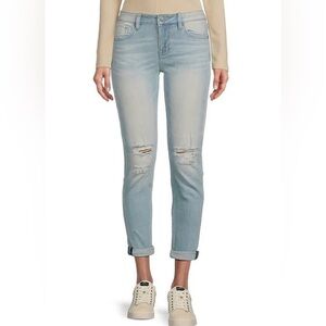 VIGOSS “Thompson Tomboy” Mid Rise Distressed Cropped Relaxed Skinny Jeans